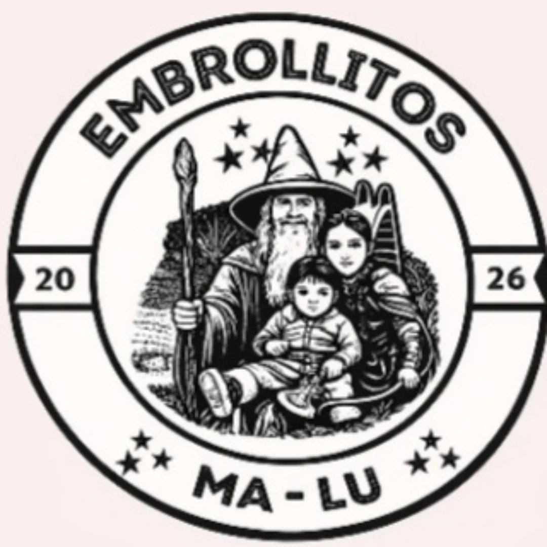 Logo monocromático de Embrollitos MaLu